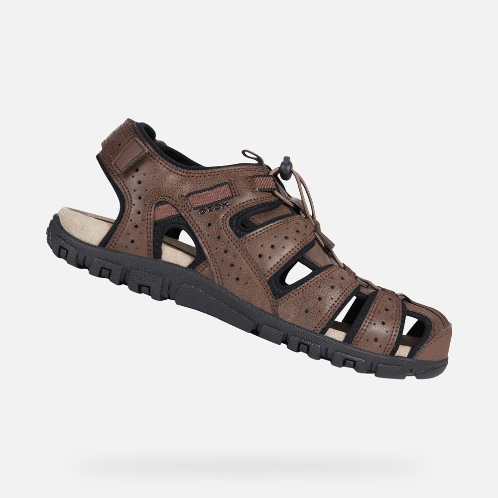 Geox Sandals Brown Strada - Geox Mens Shoes - WBKQGL528